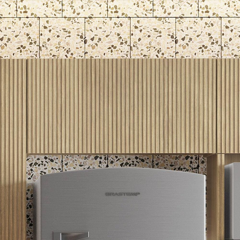 Armário Aéreo Geladeira 1 Porta Basculante 80cm 100% MDF Rainha Marrom