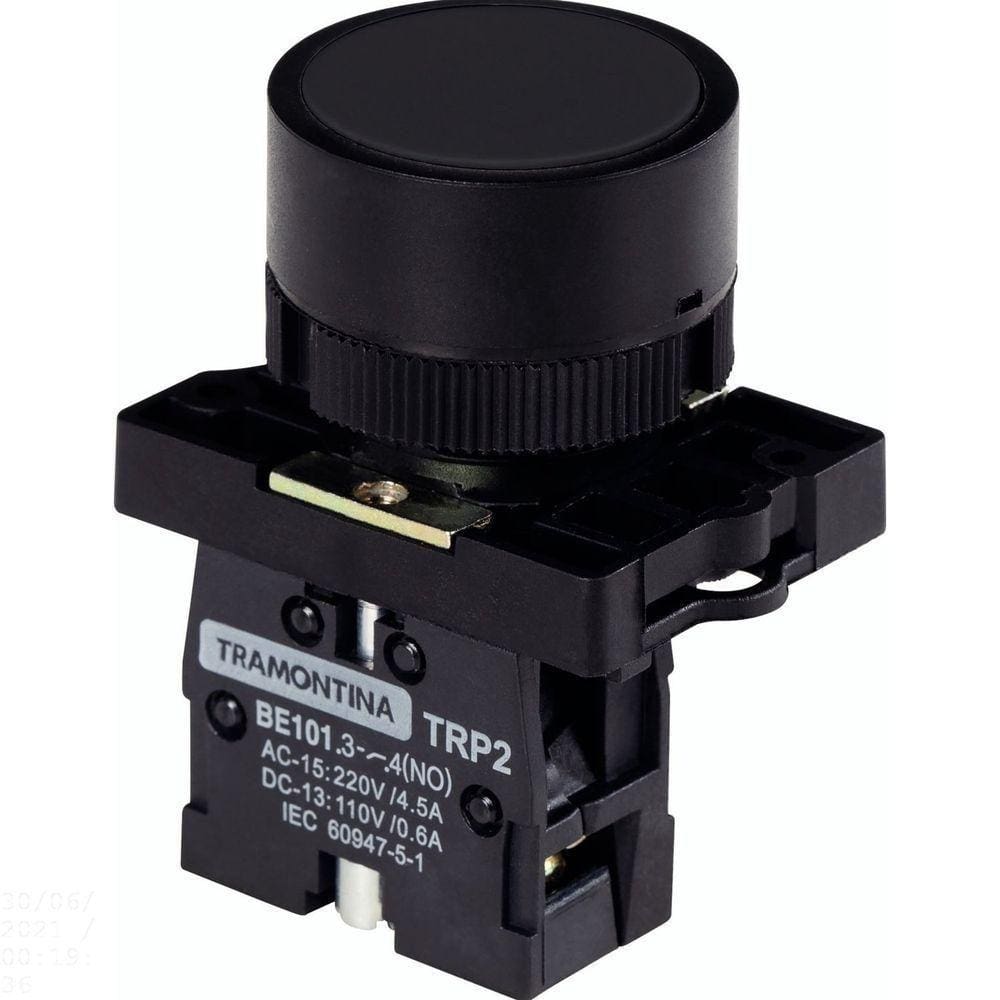 Botão De Impulso Tramontina Trp2-ea21 1na Preto Com Base De Plástico Tramontina