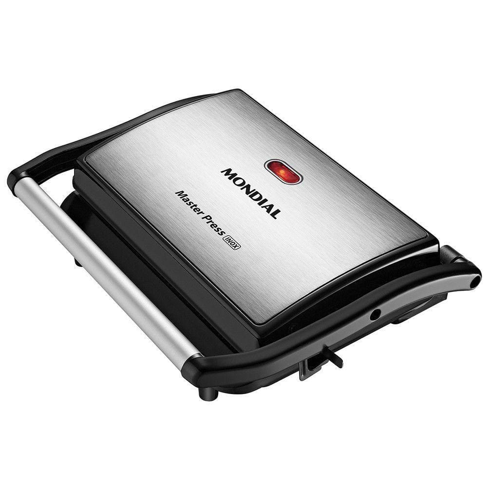 Sanduicheira E Grill Mondial Press Antiaderente Preto Com Inox 220 V