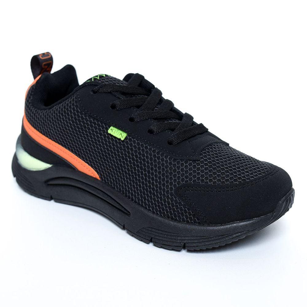 Tênis Infantil Klin New Sport Menino - Preto e Laranja