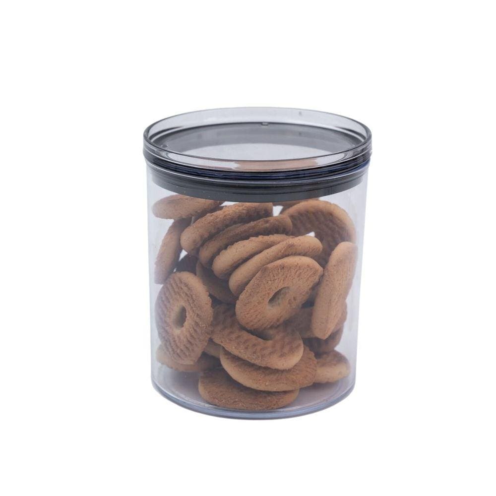 Pote de acrílico 850ml com tampa transparente circular empilhável - Oikos
