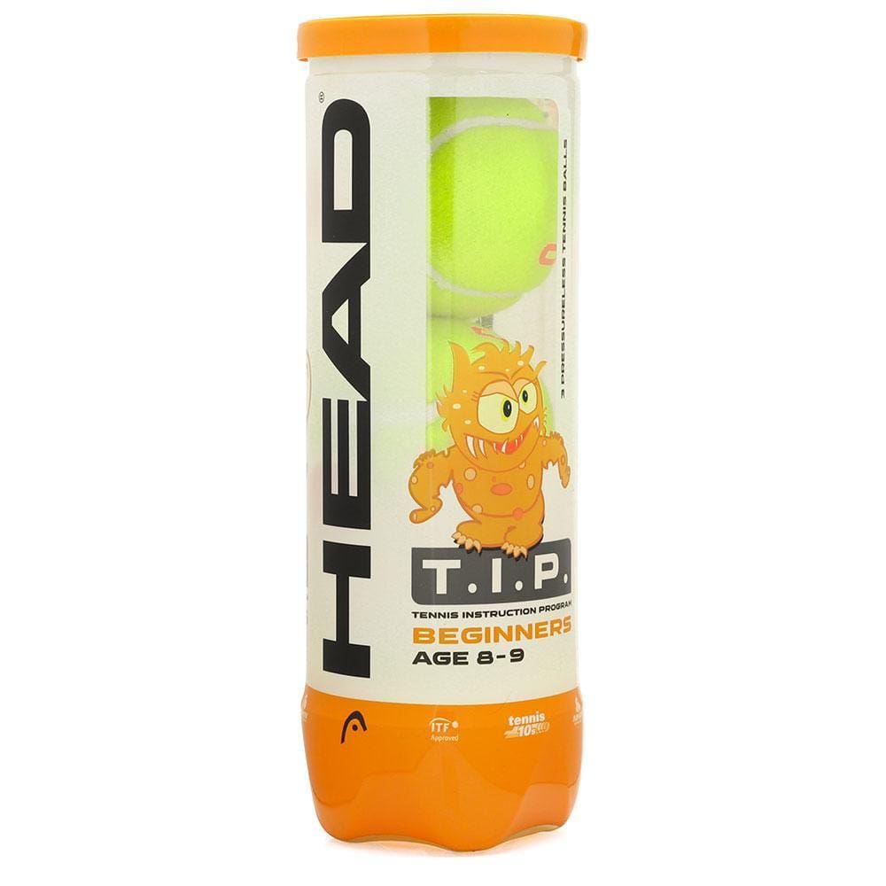 Bola de Tênis Head T.I.P Estágio 2 Infantil e Beach Tennis - Tubo com 03 bolas