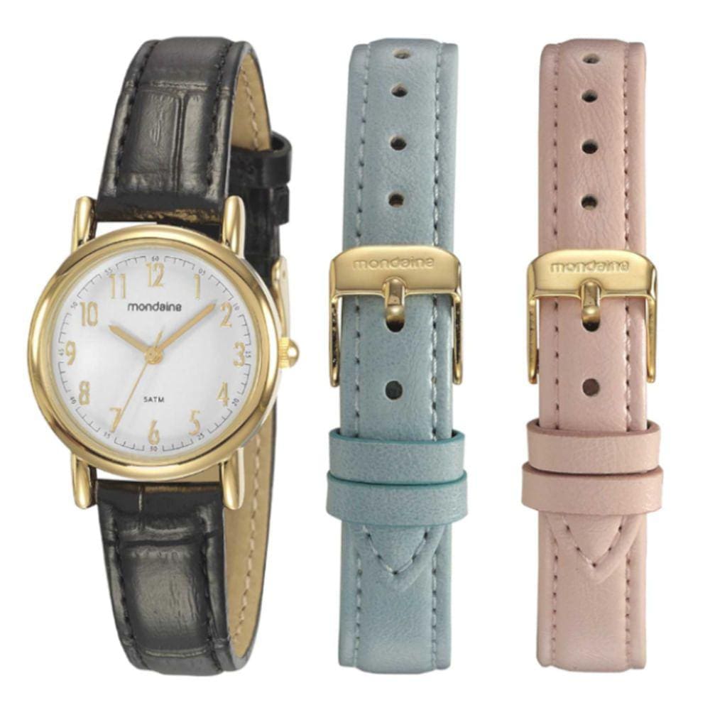 Relógio MONDAINE troca pulseiras feminino 83485LPMKDH1