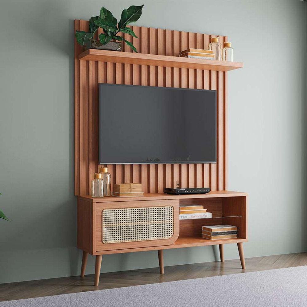 rack com painel para tv até 55 polegadas balu 1 pt freijó