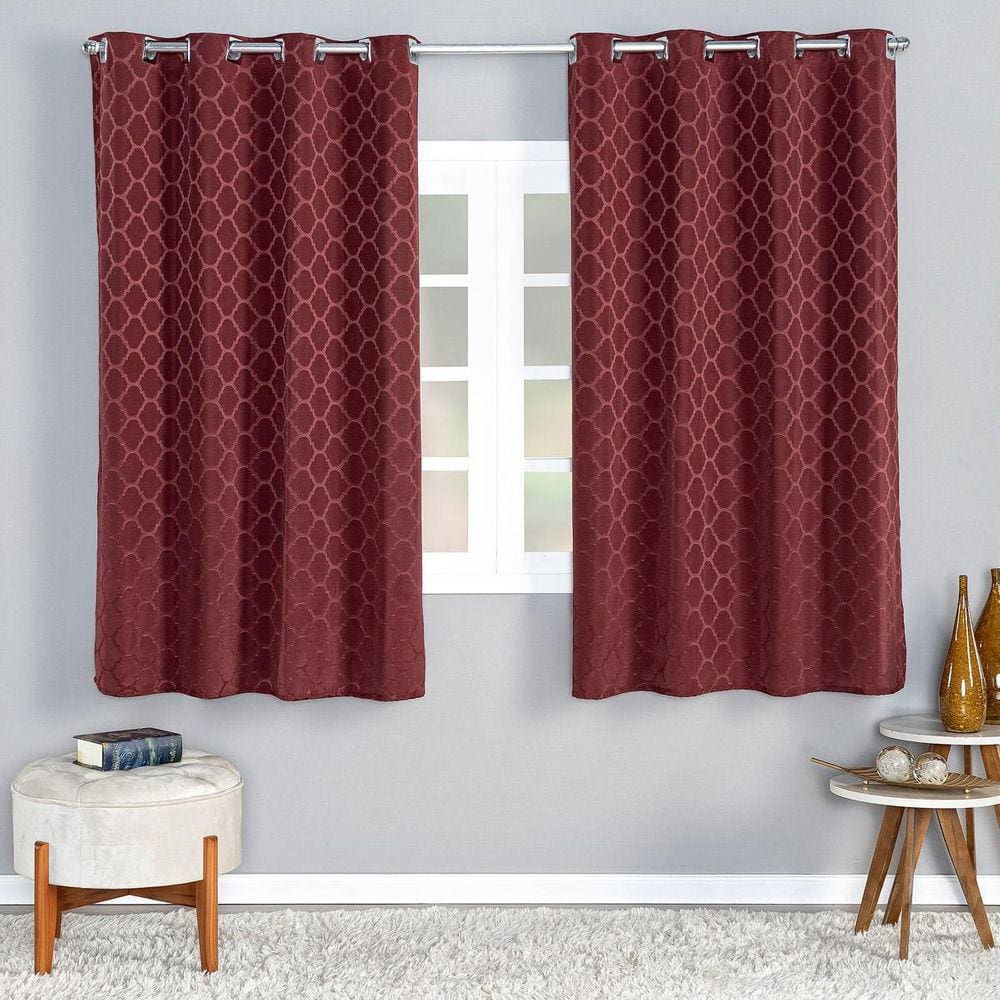 Cortina Dallas 2,20M X 1,40M Jacquard Corta Luz Sala Vinho