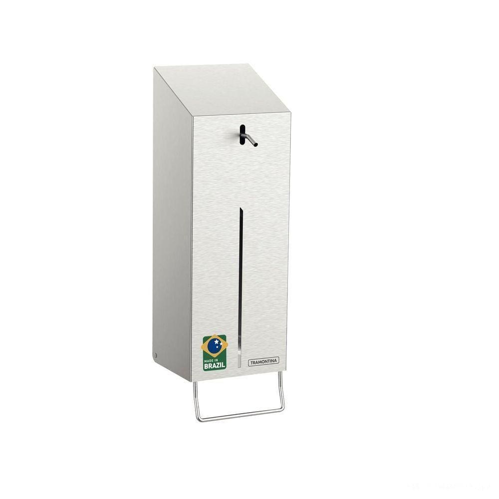 Dispenser De álcool Gel E Sabão Líquido 1 Litro Em Aço Inox Com Acabamento Escovado
