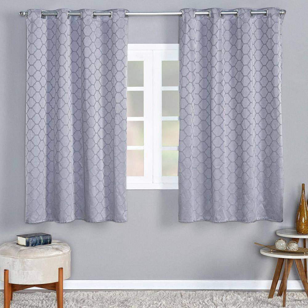 Cortina Dallas 4,00M X 2,50M Jacquard Corta Luz Sala Cinza