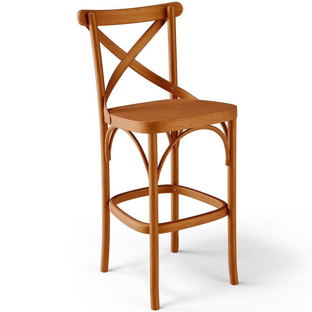 Banqueta Alta Cozinha Bancada Bar Sala de Jantar Ávila L02 Madeira Maciça - Lyam