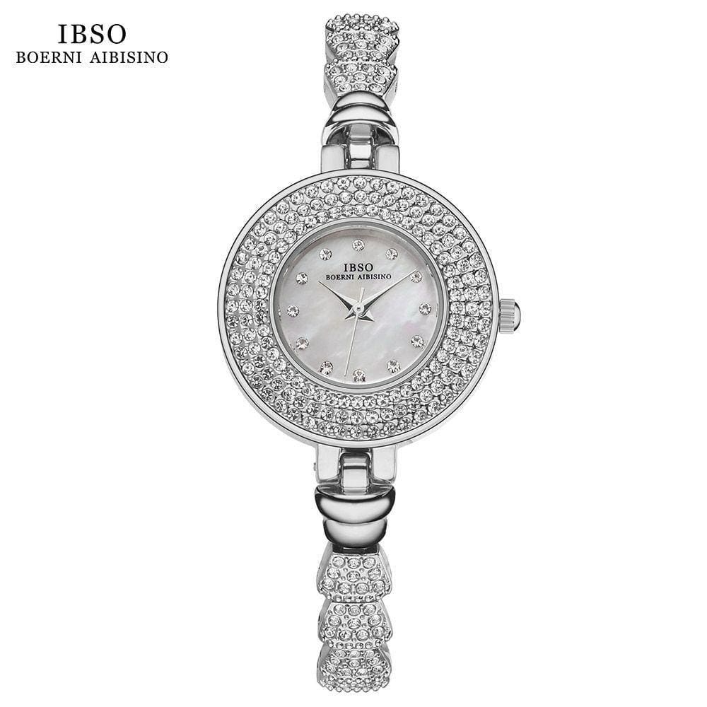 Relógio De Quartzo Feminino Ibso S9296 à Prova D`água Prata