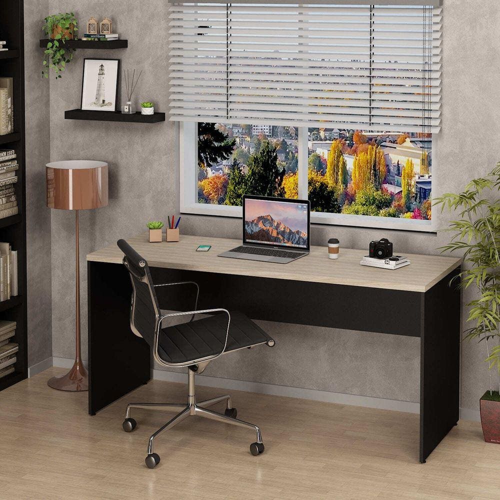 Mesa De Escritório Escrivaninha 160x60cm Tampo 30mm Carvalho