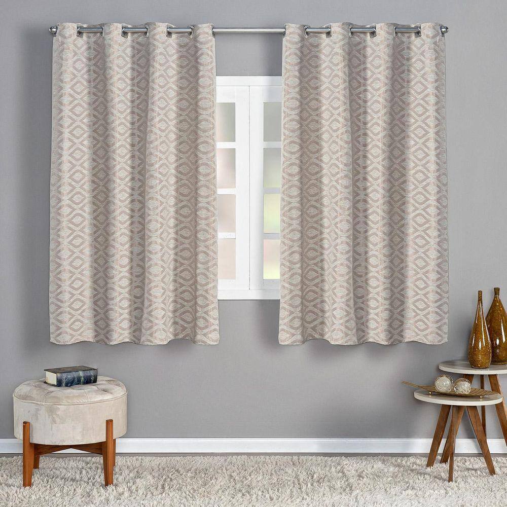 Cortina Albany 2,80M X 1,60M Jacquard Corta Luz Sala Rosê