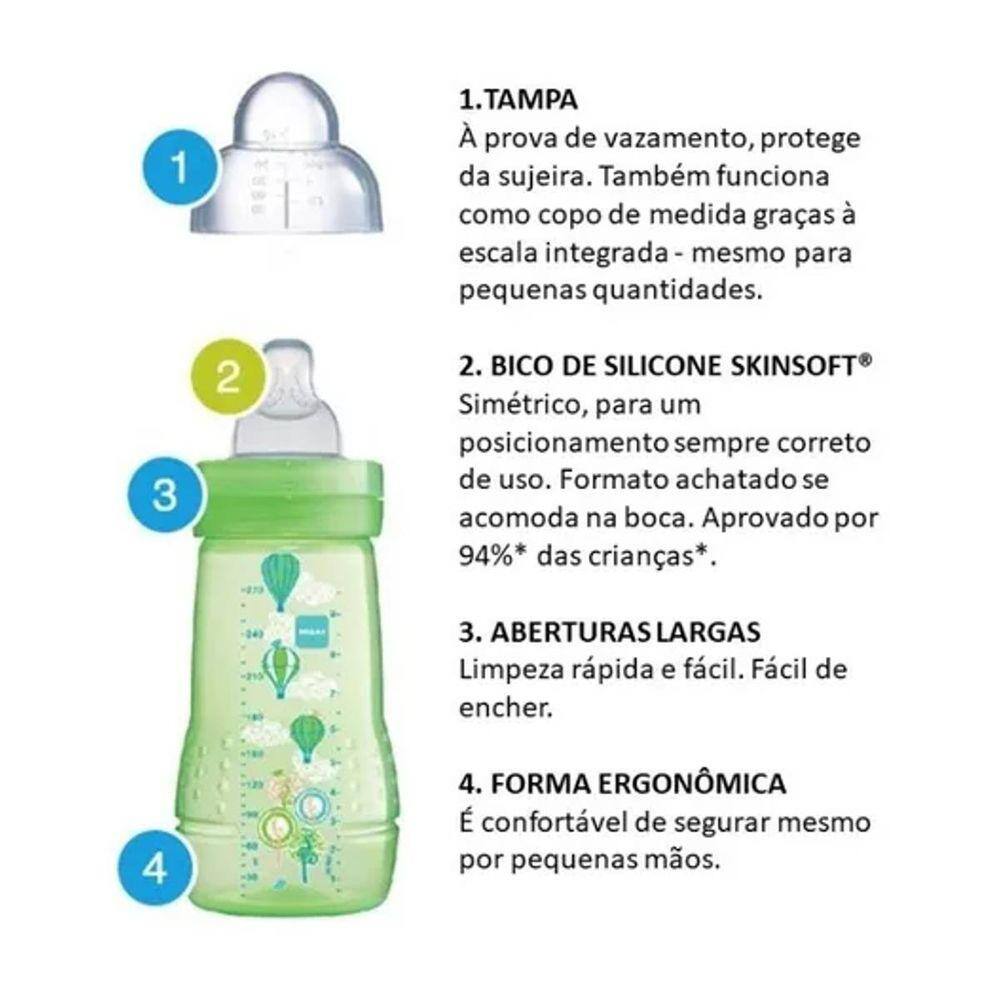 Mamadeira Easy Active Bico 2m+ Rosa | Extra