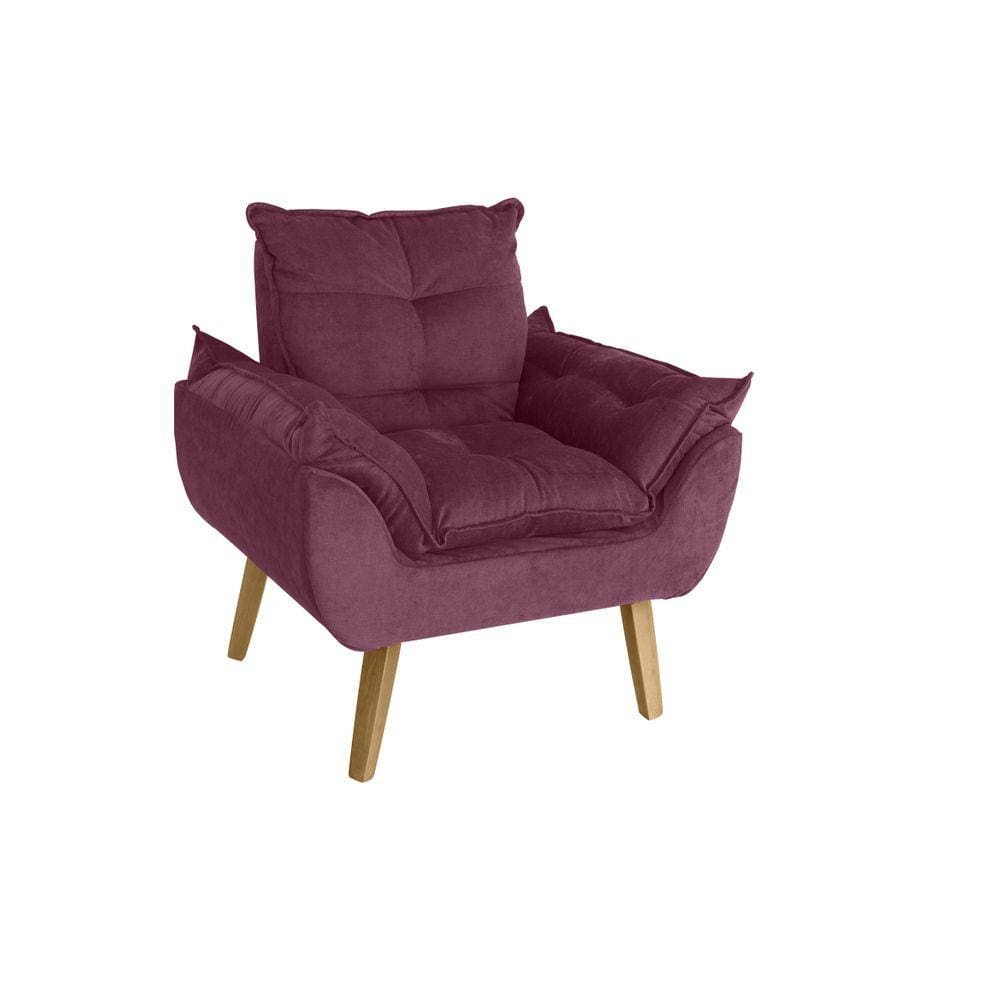 Poltrona Decorativa Opala Bordô/Vinho SMF DECOR