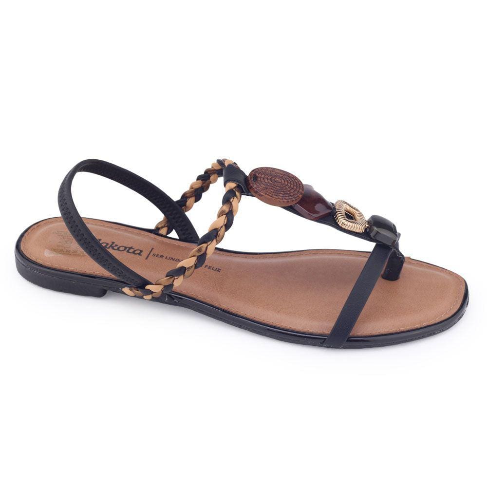 Sandália feminina Dakota Y6912 rasteirinha Pedraria Terra