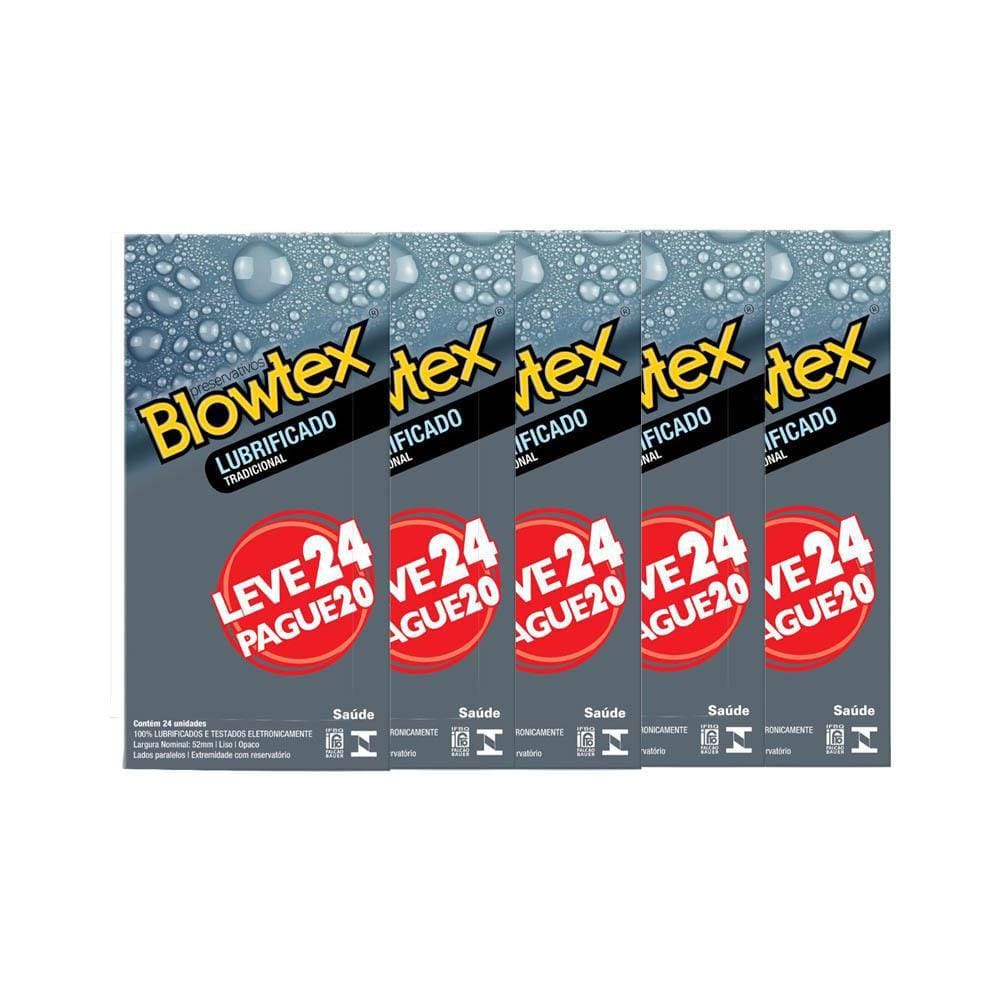 kit com 5 Pack Preservativos Blowtex Lubrificado leve 24 pague 20