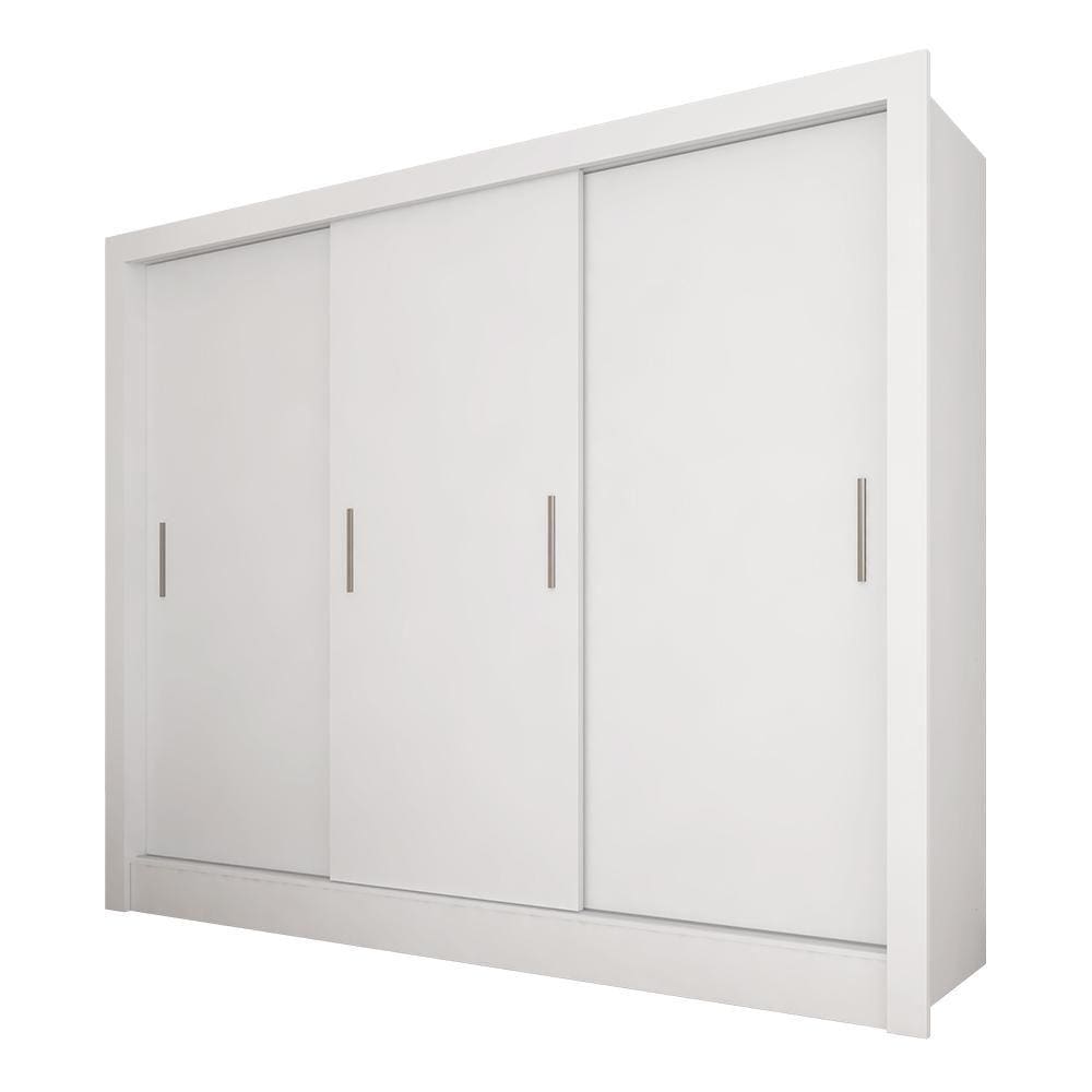 Guarda Roupa 3 Portas De Correr Casal Aurora Branco - Móveis Arapongas