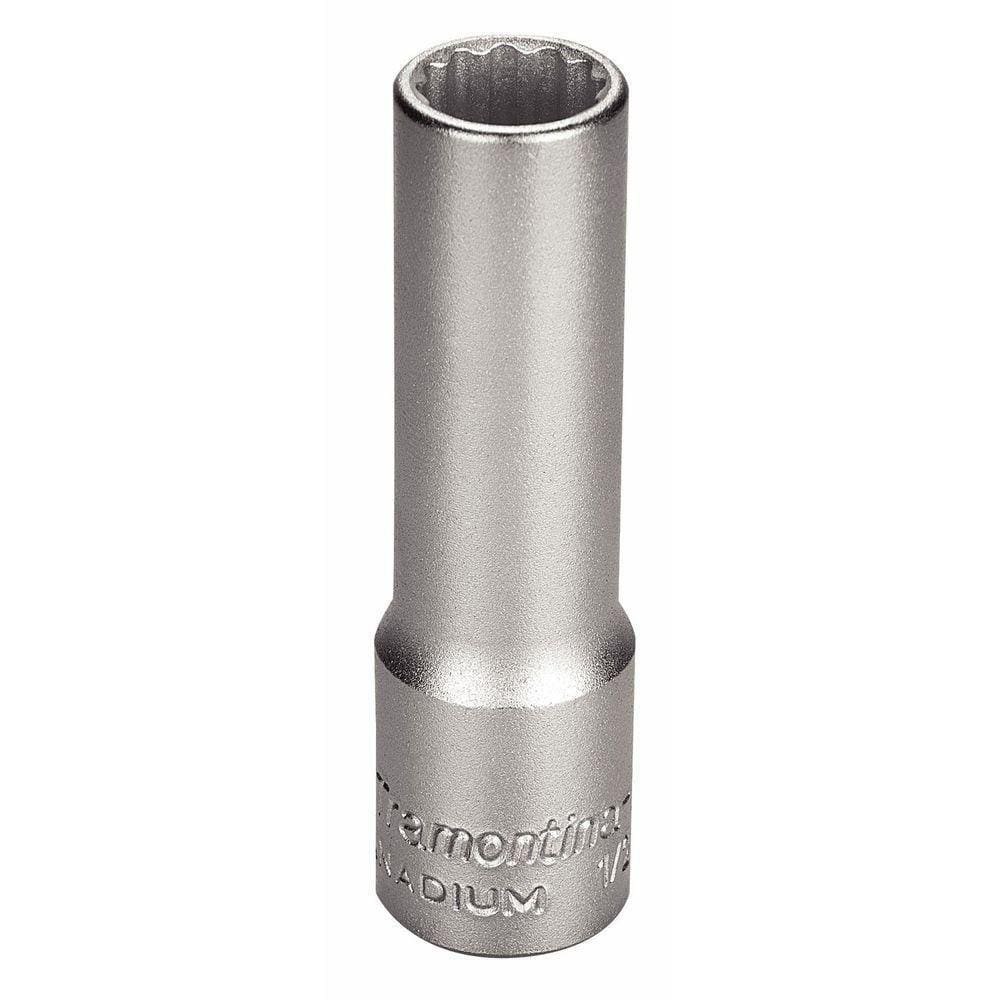 Soquete Estriado Longo Em Aço Cromo Vanádio 3/8” - Encaixe 1/2” Tramontina Pro Tramontina