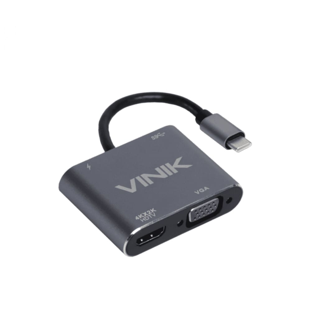 Adaptador TYPE C 4-EM-1 para HDMI VGA PD e USB 3.0 Vinik - AT41VN