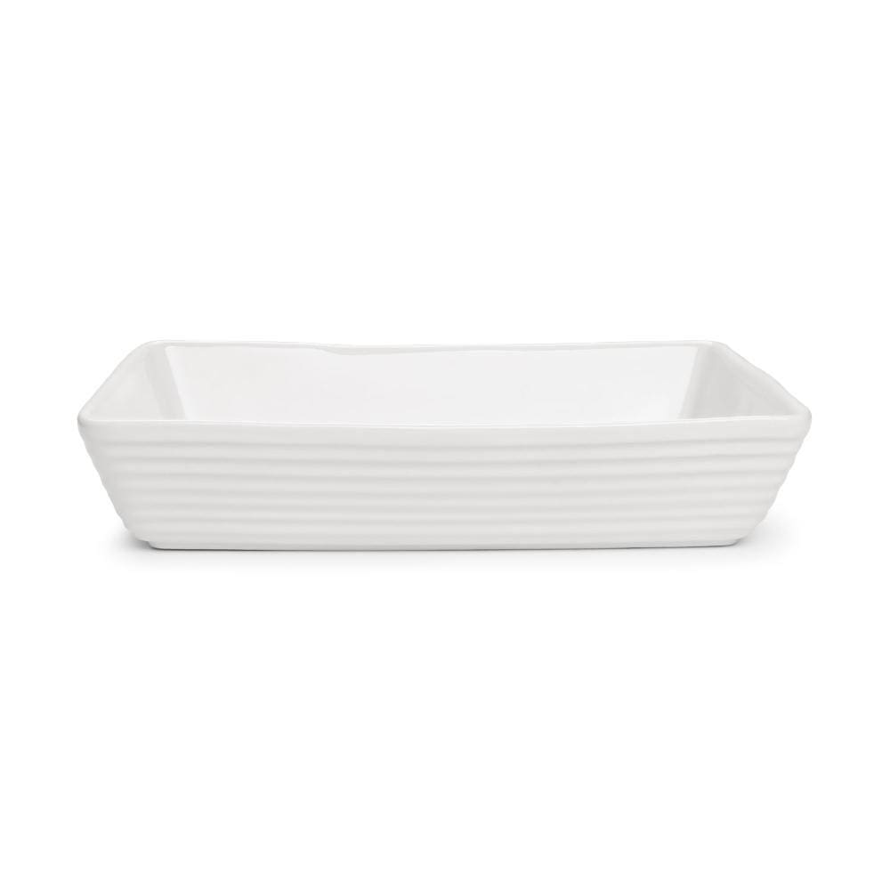 Assadeira Cerâmica Retangular Branco 33cm - A\\CASA