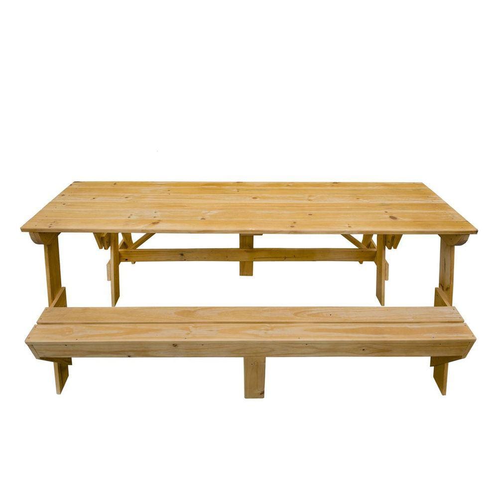 Banco que Vira Mesa 2m para Área Externa com Stain Imbuia