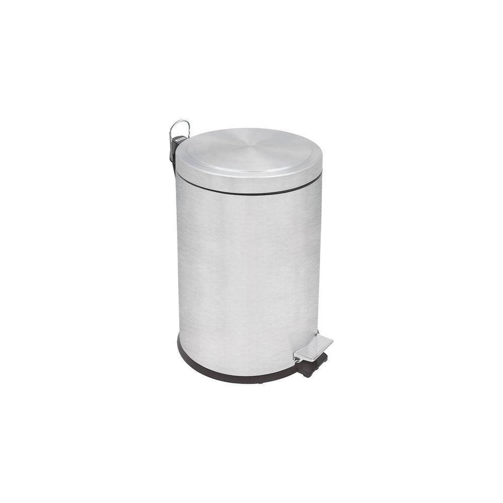 Lixeira Inox Com Pedal Plus Com Acabamento Scotch Brite E Balde Interno Removível 5l