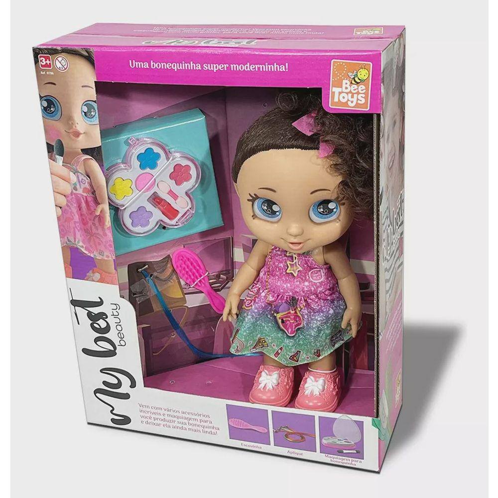 Boneca My Best Beauty Com Maquiagem e Acessórios- Bee Toys Ref 786