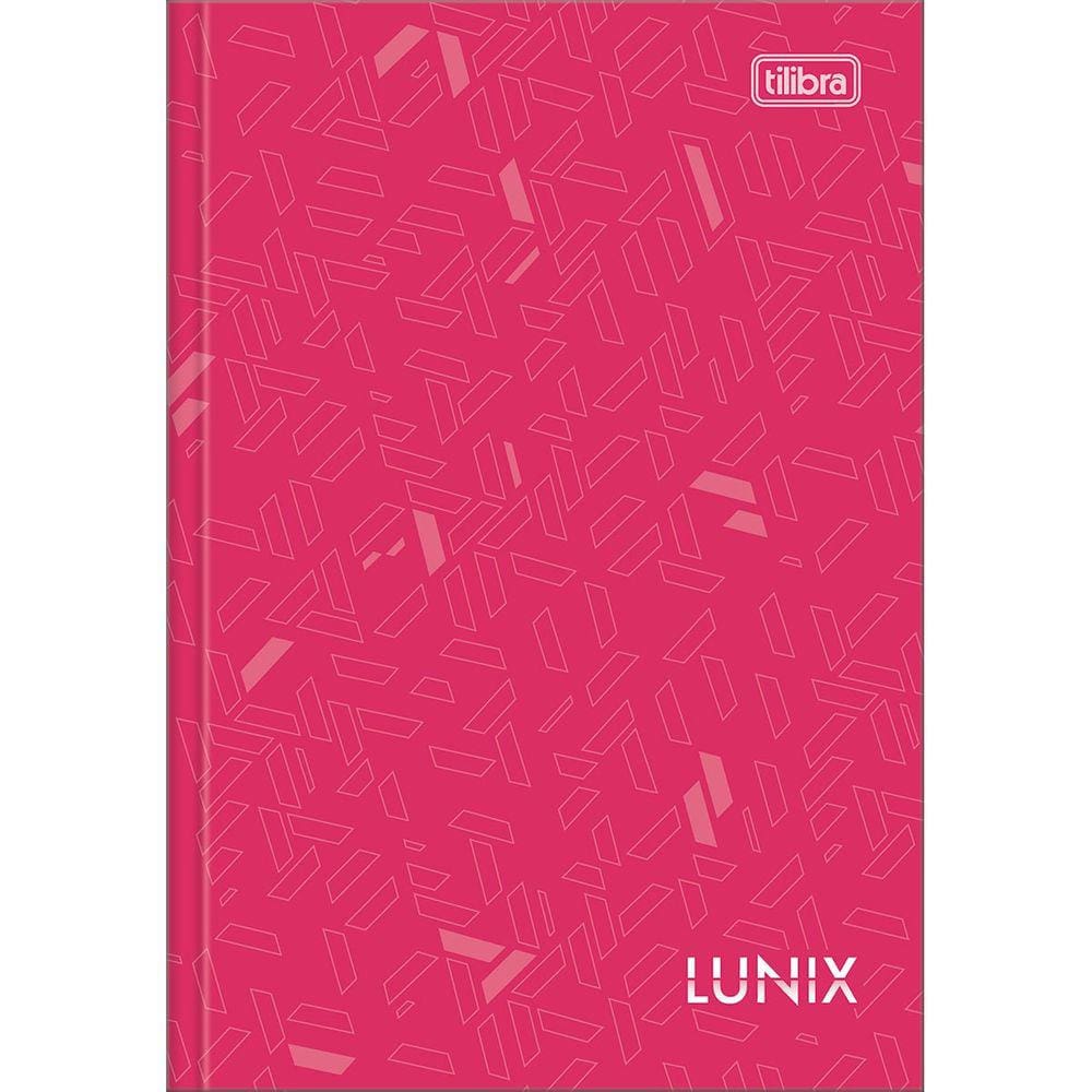 Caderno Brochura Capa Dura 1/4 Lunix 80 Folhas Cores Roxo, Rosa, Azul e Preto