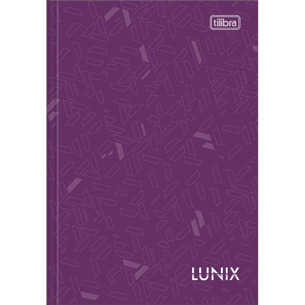 Caderno Brochura Capa Dura 1/4 Lunix 80 Folhas Cores Roxo, Rosa, Azul e Preto
