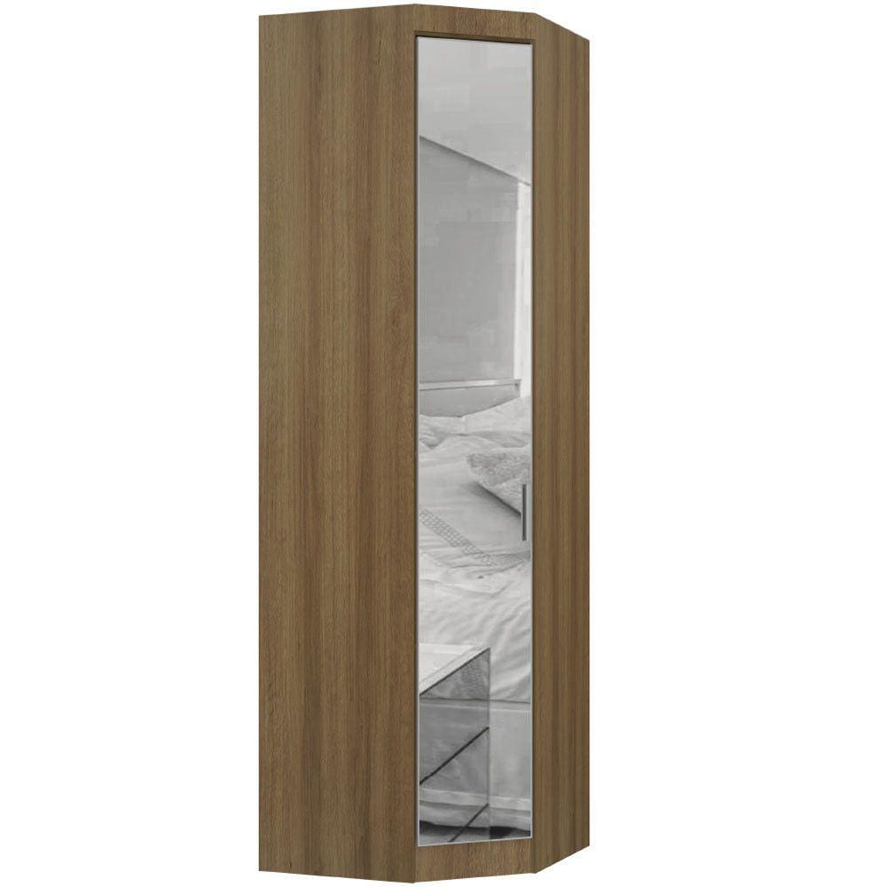 Guarda Roupa de Canto Diagonal Modulado 70cm 1 Porta com Espelho Paris Luciane Móveis