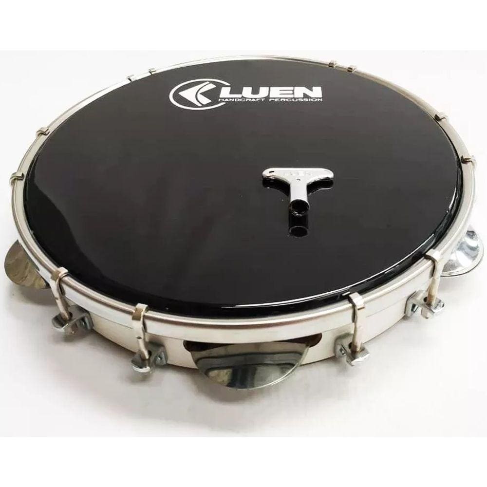 Pandeiro LUEN 10" Pele Preta 40039BR/PT Branco