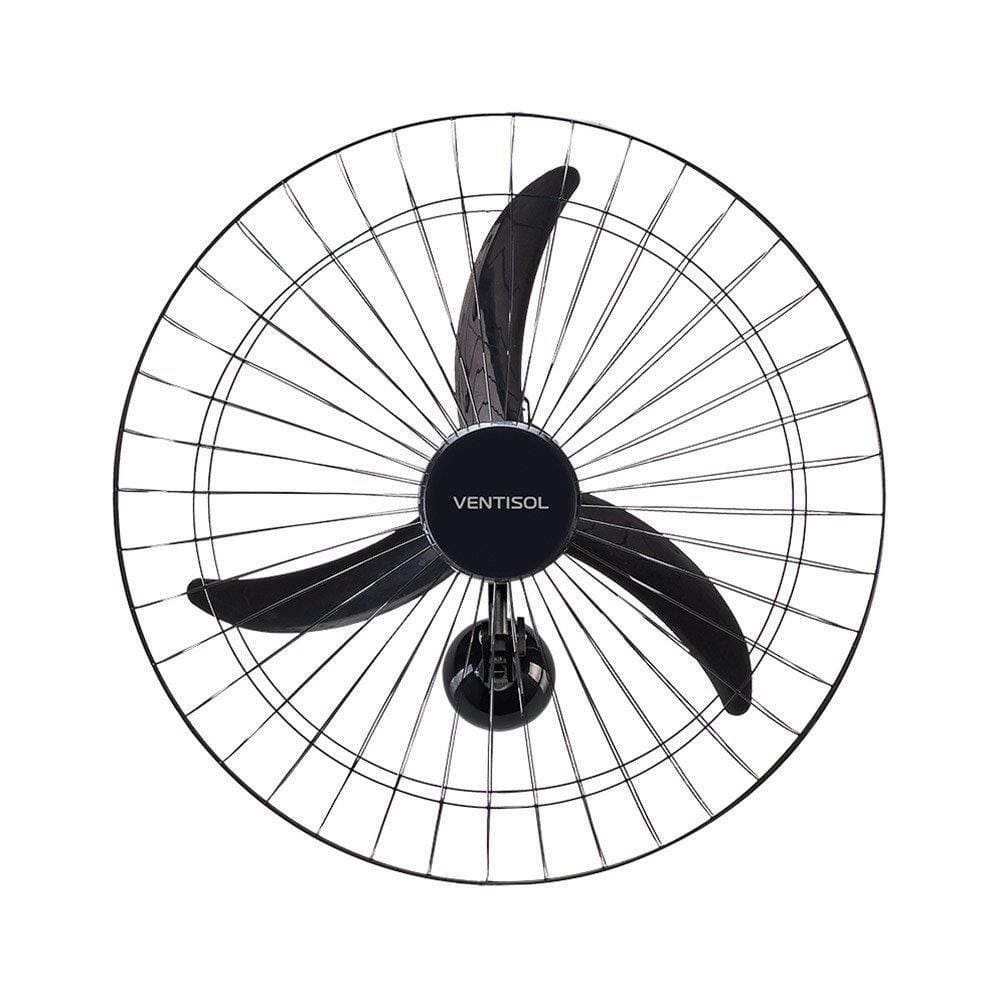 Ventilador de Parede Ventisol 60cm Comercial, Velocidade Regulável, 3 Pás, Preto, Bivolt