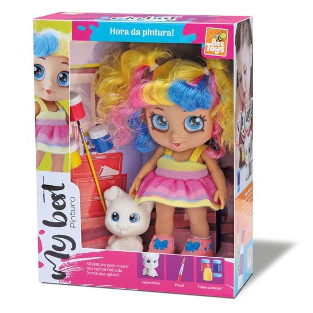Boneca My Best Pintura Com Acessorios Bee Toys Ref 790