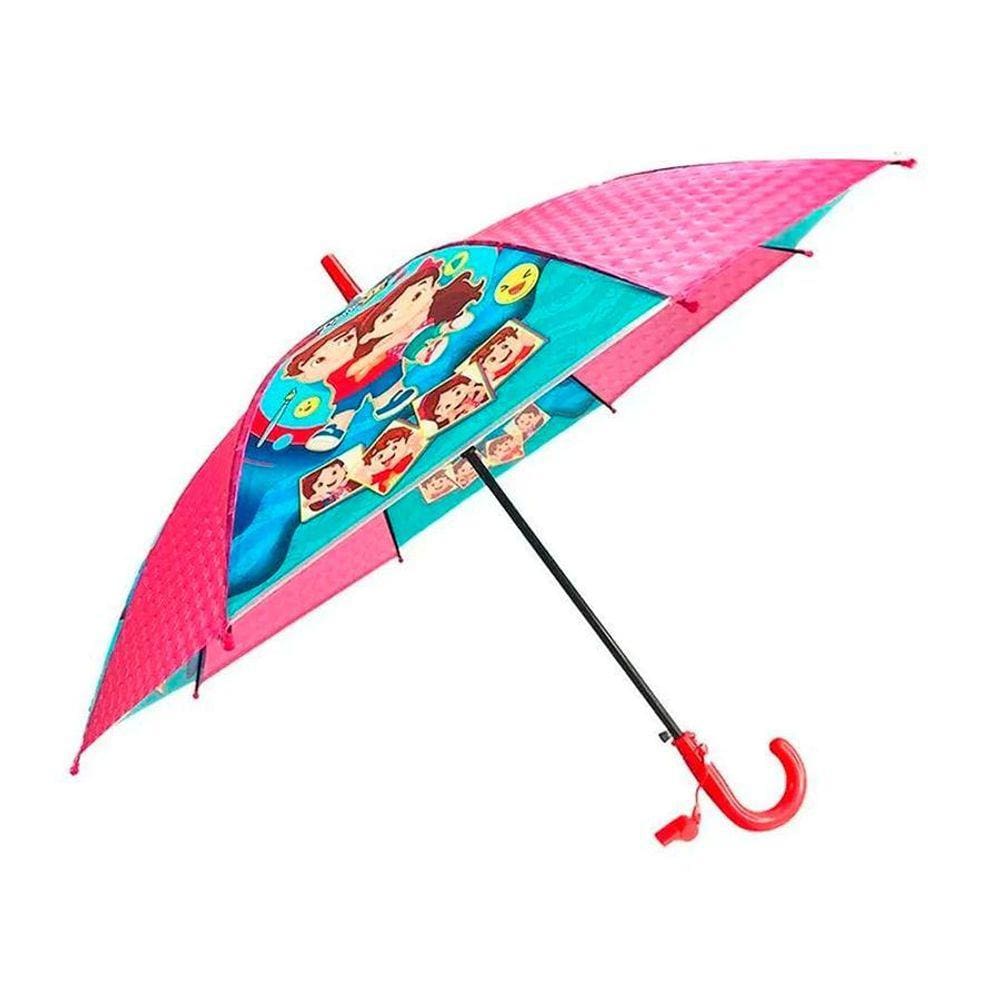 Guarda-chuva Cabo Longo Automático Maria Clara e JP - Rosa