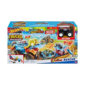 Conjunto Pista E Acessórios - Hot Wheels - Monster Trucks - Desafio Prensa  de Pneus - Mattel