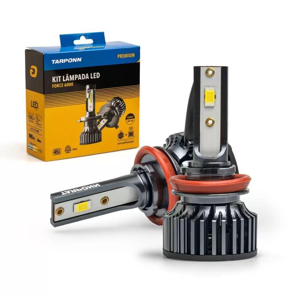 Kit Lampada LED Tarponn Force 6000 Premium H8/ H9 - TP-6138