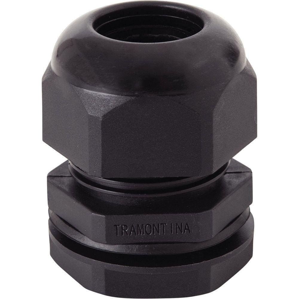 Conector Prensa-cabo 1.1/4 Polegada Tramontina Em Termoplástico Preto Com Bucha Tramontina