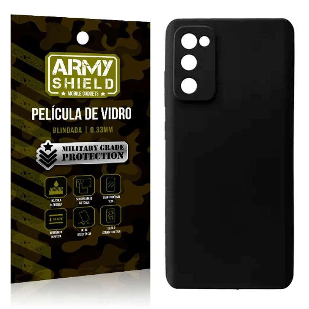 Capa Capinha Preta Samsung S20Fe + Película De Vidro 3D
