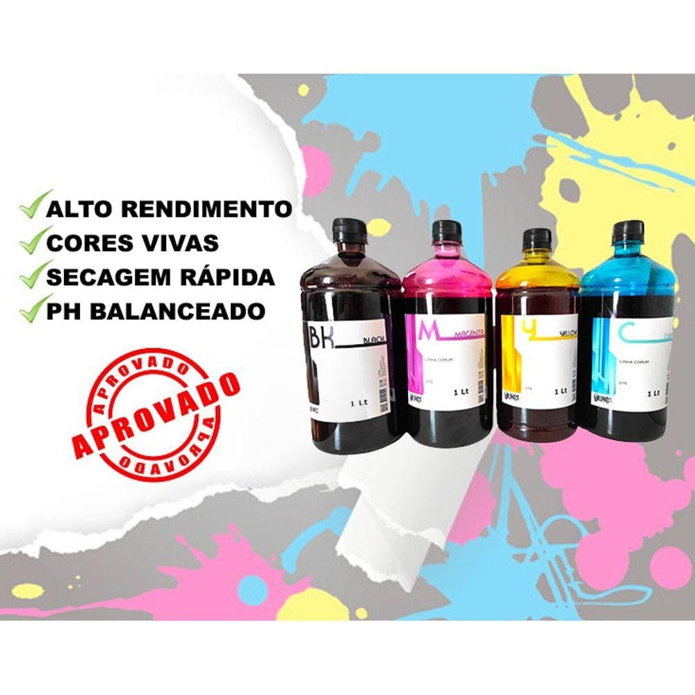 Kit 4 Litros Tinta P/ Epson Ecotank L4150 Kings Of Ink Comum