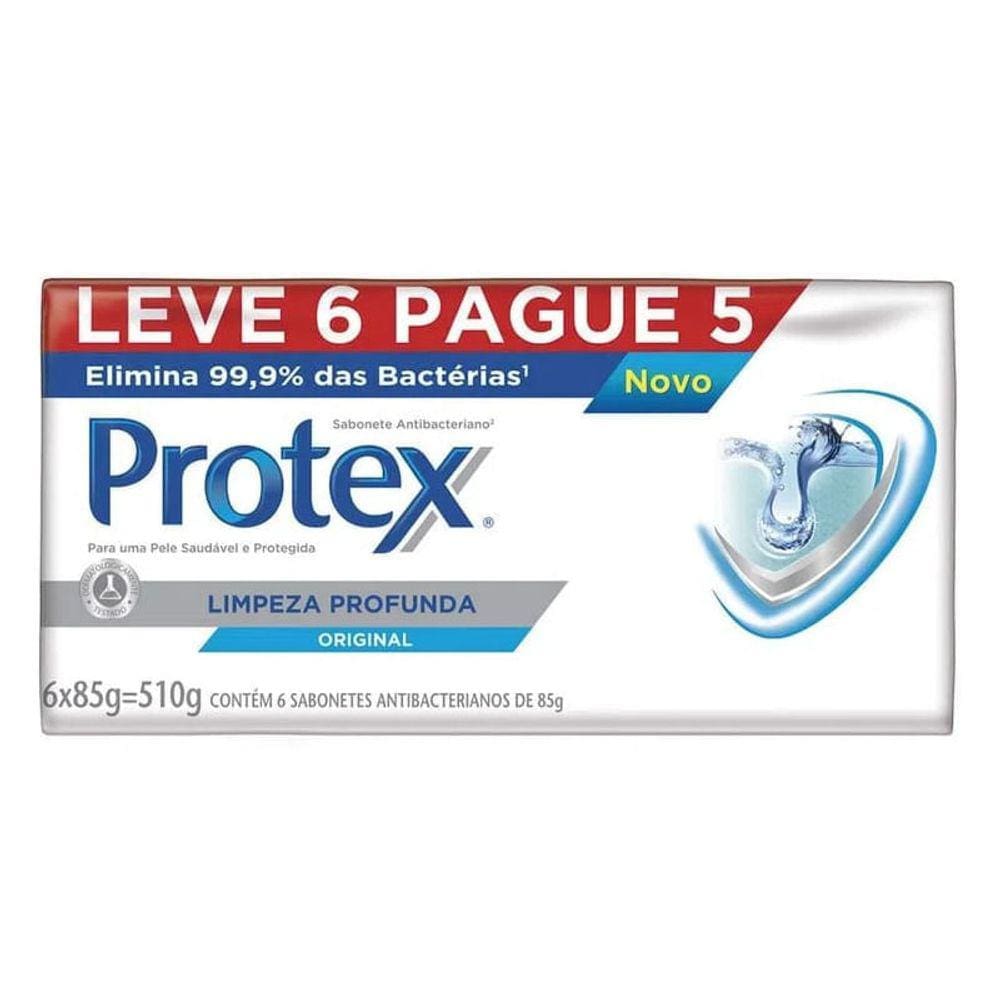 Sabonete Em Barra Protex Limpeza Profunda 85g Leve 6 Pague 5