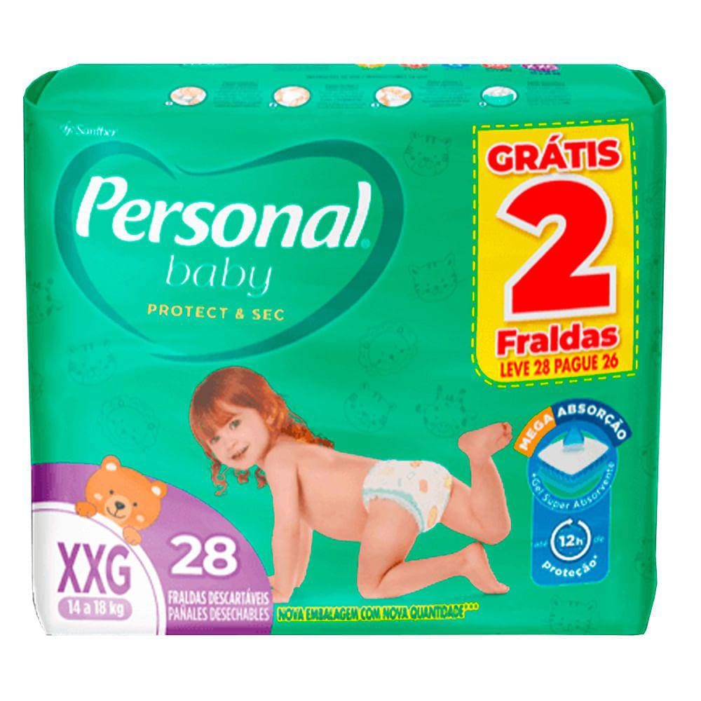Fralda Personal Soft e Protect Mega XXG 28 Unidades