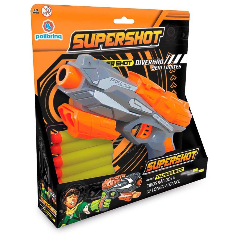 Lançador Futurística de Dardos Infantil Thunder Shot Longo Alcance Polibrinq
