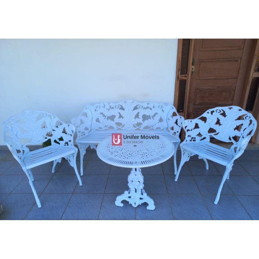 Conjunto de Mesa Para Jardim Samambaia em Alumínio Fundido Unifer Móveis