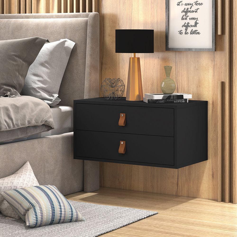 Mesa de Cabeceira Suspensa Unic 60cm Preto