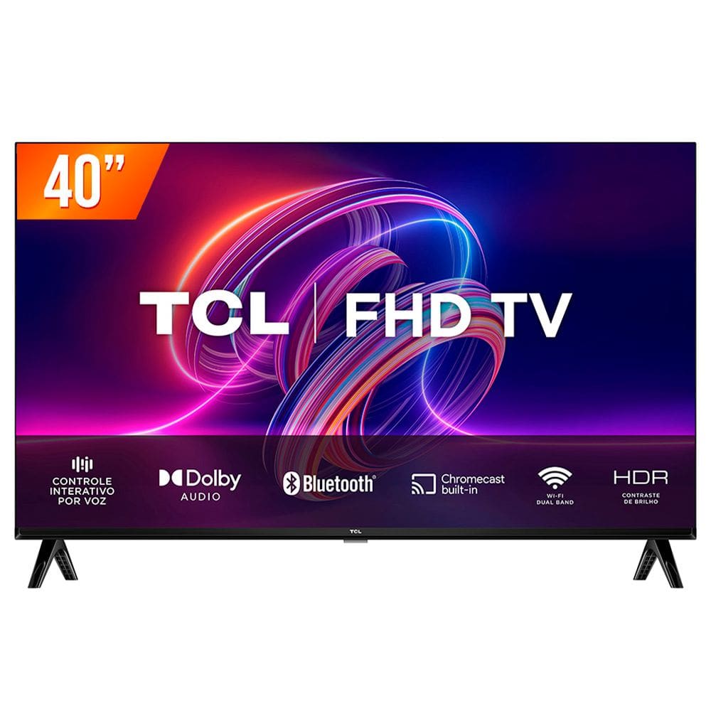 Smart TV Android LED 40" Full HD TCL 40S5400A Google Assistant HDR10 2 HDMI 1 USB Wi-Fi Bluetooth