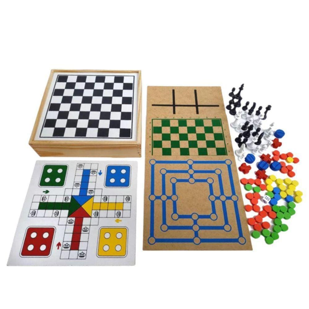 Jogo de tabuleiro magnetico 5 em 1 xadrez dama ludo 2 poket chess set