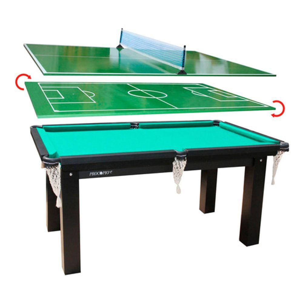 Mesa 3 em 1 - Sinuca/Ping Pong/Futebol Botão  Procópio