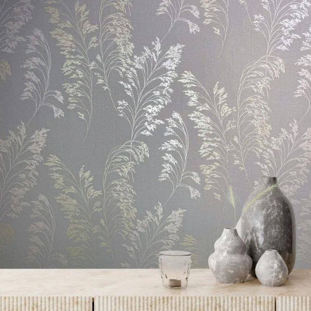 Papel de Parede Jackie Folhagem Cinza 6819-20