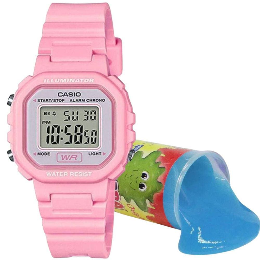 Relógio de Pulso Casio Infantil Digital Standard Rosa LA-20WH-4A1DF + Brinquedo
