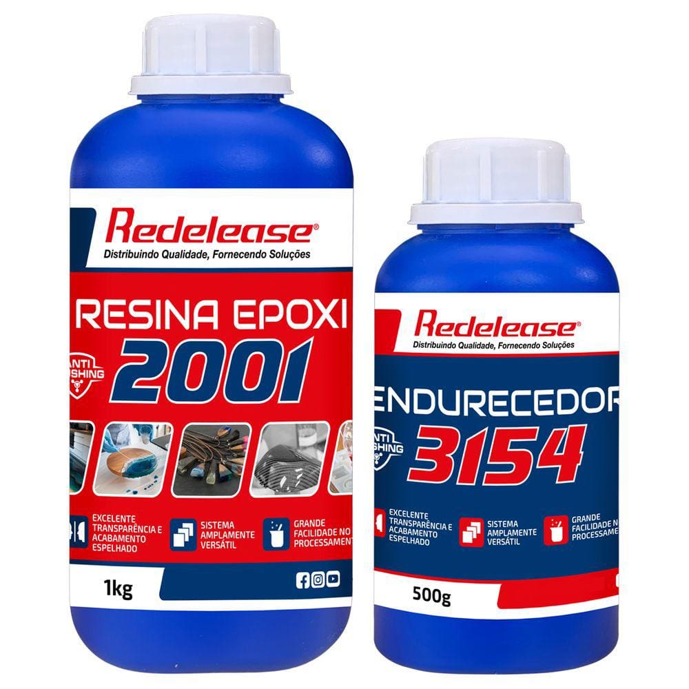 Resina 2001 Epoxi Transparente Com Endurecedor 3154 (1,5 Kg)