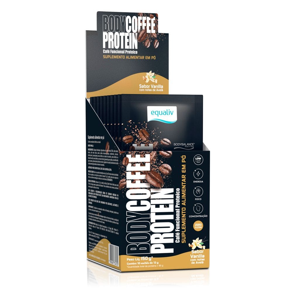 Body Coffee Protein Vanilla 10 Sachês - Equaliv